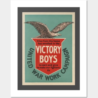 1918 WWI Victory Boys United War Work Poster Posters and Art